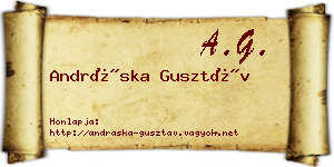 Andráska Gusztáv névjegykártya